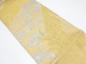 アンティーク　織悦製　 紗 菖蒲に八ツ橋模様織出し全通袋帯（材料）